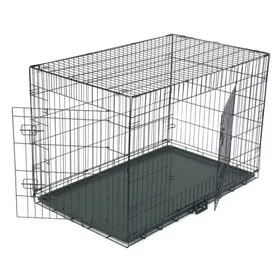 Meilleurs prix pour 74*121*81CM Cage pour chien, chat, lapin, noir- 2 portes