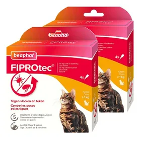 Meilleurs prix pour BEAPHAR Lot de 2 Boite FIPROtec 50 mg solution spot-on pour chats x4