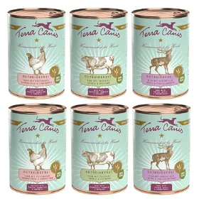Comparer les prix de Lot Terra Canis sans céréales 12 x 400 g pour chien - lot mixte (3 saveurs)