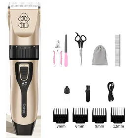 Comparer les prix de Kit de toilettage professionnel pour animaux de compagnie Or avec lame en céramique