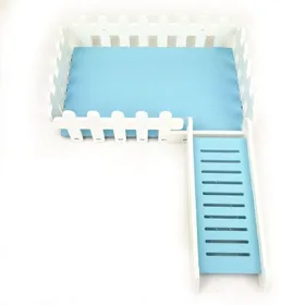Meilleurs prix pour Plateforme coulissante pour maison de hamster lavable et détachable facile à installer plate-forme de clôture blanche en PVC pour