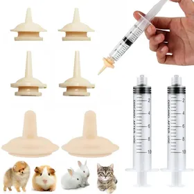 Comparer les prix de Tétine Alimentation Silicone - Lot 6 avec 2 Seringues pour Chaton Chiot Cuneary