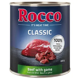 Meilleurs prix pour 6x800g Classic bœuf, gibier Rocco - Nourriture pour chien