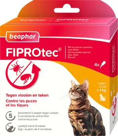 Comparer les prix de FIPROtec Solution spot-on pour chat au Fipronil - Lot de 2x > 1kg - 6 pipettes