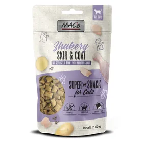 Comparer les prix de 60 g MAC’s Cat Shakery Snacks Skin & Coat au poulet et au bœuf