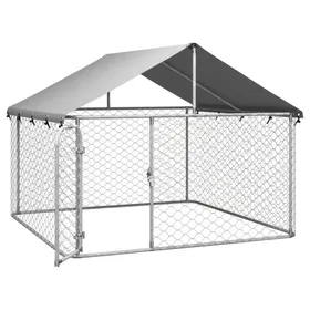Meilleurs prix pour Zerodis Chenil dextérieur avec toit pour chiens 200x200x150 cm RE388