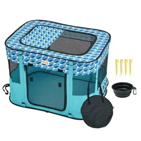 Comparer les prix de Parc Pour Chien -Vevor- Enclos D'animaux De Compagnie Pliable Portable 812 X 609 X 558 Mm,Tissu Oxford 600d Matériau,Rectangulaire