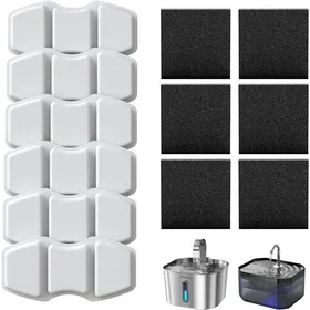 Meilleurs prix pour Filtres de Remplacement pour Fontaine à Eau pour Chats 6 Filtres à Charbon & 6 Éponges en Mousse Compatibles avec le FILTRE A AIR