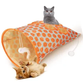 Comparer les prix de SURENHAP Sac tunnel pour chat Sac Tunnel pliable pour chat, 5 trous interactifs, sons froissés, seau de forage animalerie jouet