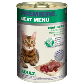 Comparer les prix de PREMIERE Menu Viande Adulte Bœuf au Chevreuil 12x400 g