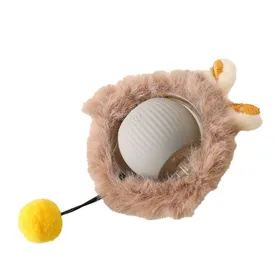 Meilleurs prix pour Jouet pour chat SZSMART W0 - Balle lumineuse avec longue laisse - Trois modes de vitesse (Version peluche) - Gris