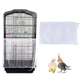 Meilleurs prix pour 1 Housse Cage Oiseau Filet Nylon Anti Graine Lavable Blanc XL Pour Perroquets .
