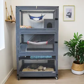 Comparer les prix de Grande cage pour rongeurs, furets - H164 cm - Zoomalia Jaq - Lot de 4x 91,5x63,5x164cm