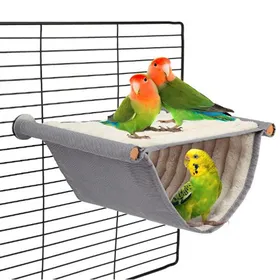 Comparer les prix de Maison pour perroquet, cage à oiseaux amovible et lavable, perchoir pour hamster, inséparable, hamac suspendu pour animal de compagnie, nid chaud 19x13cm jaune