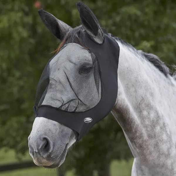 Masque anti-mouches Weatherbeeta Deluxe Stretch avec protection des oreilles - Taille Pony - Bleu – photo 4