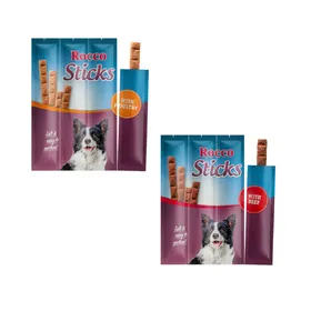 Comparer les prix de 240g Rocco Sticks lot mixte volaille, bœuf - Friandises pour chien