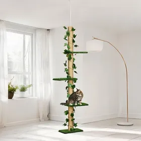 Meilleurs prix pour Arbre A Chat en Panneau de particules Vert 37 x 21 x 242 cm
