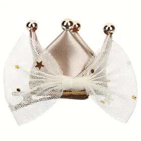 Meilleurs prix pour Mini Couronne d'Anniversaire Chien Chat Chapeau d'Anniversaire Accessoires Mignons Cosplay Animal de Compagnie Cosplay Pinces à Cheveux Pinces Toilettage XS blanc