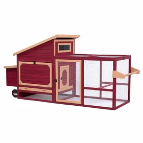 Comparer les prix de Poulailler en bois TIAKI avec roues 236,6 x 78 x 114,4 cm poules