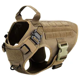Comparer les prix de Harnais militaire pour grand chien, gilet d'entraînement pour berger allemand K9 Malinois, ensemble harnais et laisse tactiques pour chien, accessoires pour chiens M