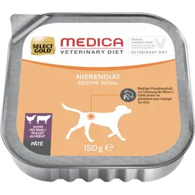 Comparer les prix de SELECT GOLD Medica Rénal Barquettes de Pâtée Chien Adulte Poulet et Bœuf 20x150 g