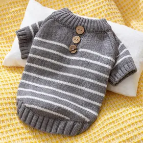 Comparer les prix de Chaud Col Roulé pour Chien Mode Pull Tricoté Rayé pour Chien Vêtements pour Chiot Mignon Pull pour Chat Pullovers pour Animaux Vêtements pour Chien Chihuahua L