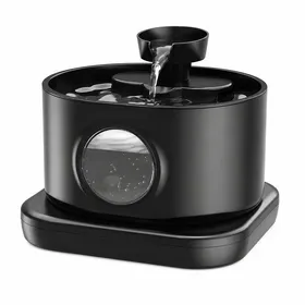 Meilleurs prix pour Fontaine à Eau pour Chat Sans FilDétection Radar Batterie Rechargeable 2600mAh Filtration Triple Couches Pour Chien Chat Noir