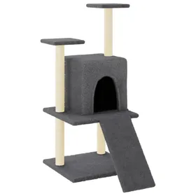 Comparer les prix de Arbre à chat meuble tour grimper jouet grattage grattoir escalade plateforme avec griffoirs en sisal foncé 110 cm gris 02_0022642