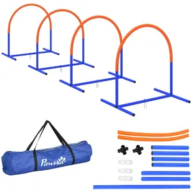 Meilleurs prix pour PawHut Kit d'équipement d'agilité pour chien kit d'agilité pour chien sac de transport 88 x 64 x 95 cm bleu et orange