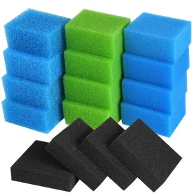 Comparer les prix de Lot de 16 éponges filtrantes pour aquarium compatibles avec Juwel Compact/Bioflow 3 m filtres daquarium (bleu grossier/fin