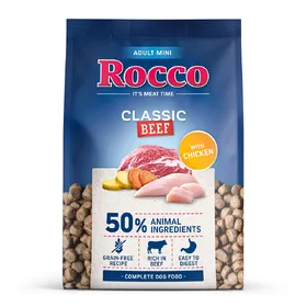 Meilleurs prix pour 1kg Rocco Adult MINI Classic Bœuf avec poulet croquettes pour chien