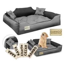 Comparer les prix de KingDog Lit en microfibre - Gris-noir