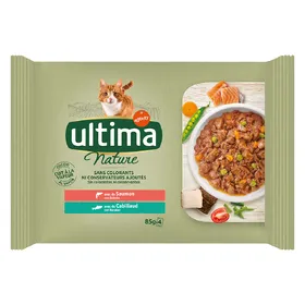 Meilleurs prix pour Ultima Cat Nature 12 x 85 g pour chat - saumon, cabillaud