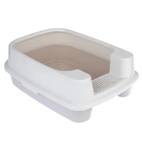 Comparer les prix de Bac à litière Toyger de TIAKI crème/gris clair pour chat