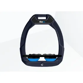 Comparer les prix de Étriers de sécurité d’équitation Plat Ultra Grip Marine/Noir/Bleu Flex On Safe-On