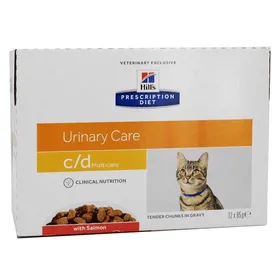 Meilleurs prix pour Hill's Prescription Diet Feline C/D Multicare Urinary Care Aliment Humide Saumon 12 x 85g
