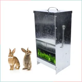 Meilleurs prix pour Mangeoire pour lapin distributeur de nourriture pour lapin dextérieur en métal résistant à la pluie de grande capacité avec