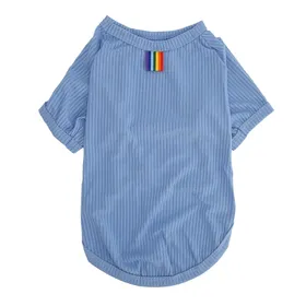 Comparer les prix de T-shirt pour chien Printemps Été Mode Mignon Imprimé Rayures Fin Respirant Doux Extensible Animal de Compagnie Chien Rayé M(for 4-6.5kg) gray