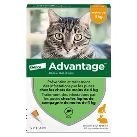 Meilleurs prix pour Pipettes Ad-vantage 40 pour chat et lapin de moins de 4 kg