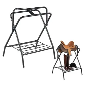 Meilleurs prix pour VEVOR Support de Selle Cheval, Lot de 2, Porte-selle Anglais Western Pliable Portable, Capacité de Charge 60 kg, Rangement pour Matériels Chevaux d'Équitation, Organisation de Sellerie, d'Écuries