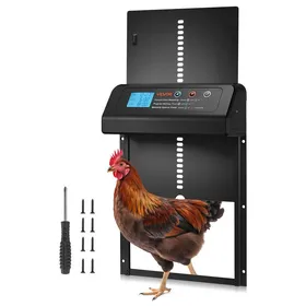 Meilleurs prix pour Porte Poulailler Automatique-VEVOR-Alimentation par Piles-avec Minuterie et Réglage Manuel-Étanche-Noir