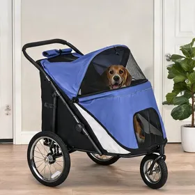 Comparer les prix de Poussette Pour Animaux en Oxford-Polyester Stahl Blau 111 x 70 x 97.5 cm