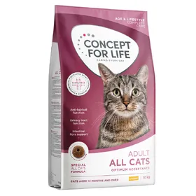 Comparer les prix de 10kg Concept for Life All Cats Adult croquettes pour Chat