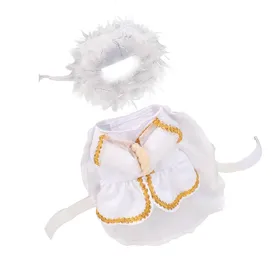 Meilleurs prix pour Costume d'Ange pour Animal de Compagnie Résistant à l'Abrasion Confortable Unique Exquis Drôle Cosplay Vêtements pour Animaux de Compagnie pour Fête S white