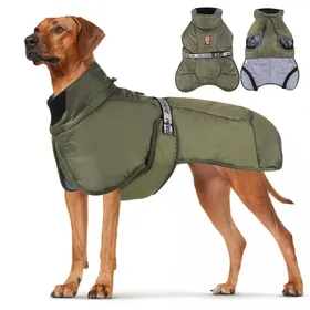 Comparer les prix de Vêtements d'hiver pour chiens de grande taille Veste polaire chaude pour grands chiens Manteau imperméable pour animaux de compagnie avec harnais Vêtements Labrador Costume pour animaux de compagnie 4XL
