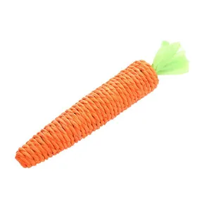 Meilleurs prix pour Jouet en forme de carotte pour chat, corde en papier, jouets à mâcher, cloche intégrée, petits animaux, jouets mignons pour animaux de compagnie rouge