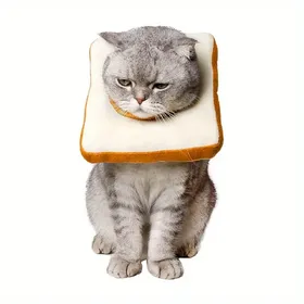 Comparer les prix de 1 pièce Collerette conique ajustable pour animal de compagnie en forme de toast Anti-léchage Chat et chaton Cercle de la honte Collerette conique de récupération pour chat après chirurgie gray