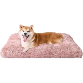 Comparer les prix de Panier pour Chien Grande Taille Anti-Stress Lavable - Coussin Moelleux Antidérapant en Peluche - 90x60cm Rose