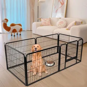Meilleurs prix pour Parc Enclos 6 Panneaux Pliable Modulable - YIPEEMA - Métal - Noir