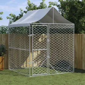 Comparer les prix de Chenil dextérieur pour chiens ZERONE avec toit argenté 2x2x25 m